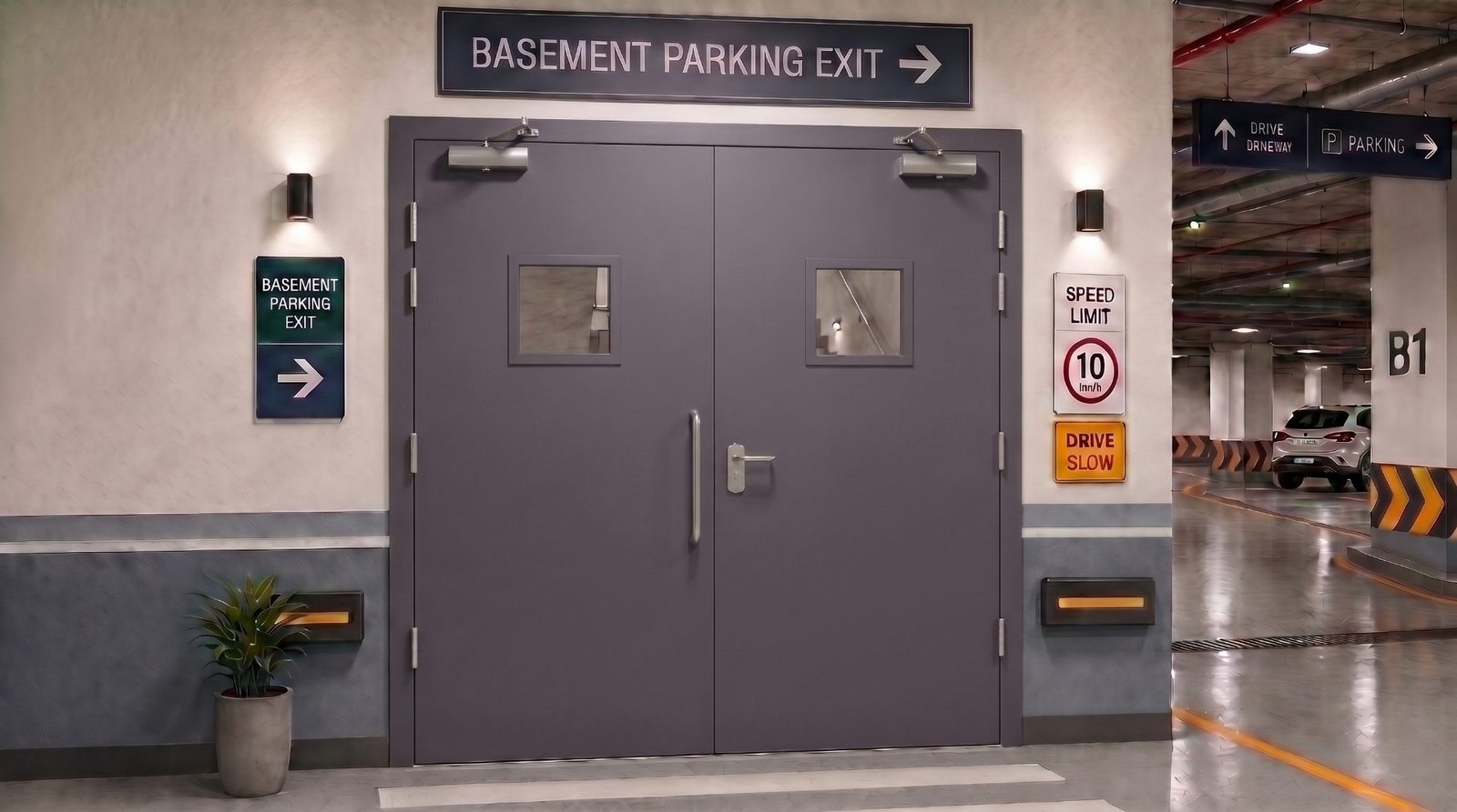 Uninsulated fire door