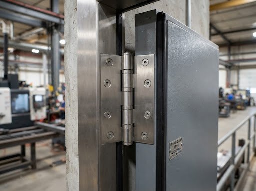 Fire-rated door hinge detail